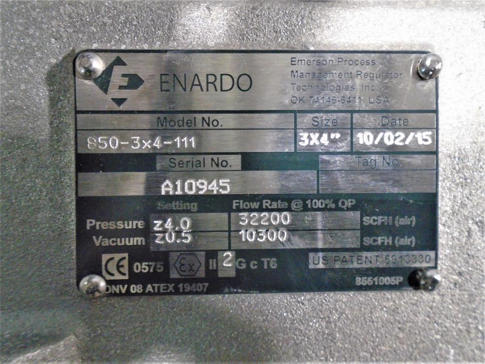 Enardo 3" x 4" 150# Pressure Vacuum Relief Vent Valve, 850-3x4-111, Aluminum